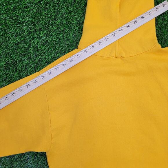 Vintage 80s JERZEES Hoodie Womens M/L 19x25 Yellow Arch USA - Picture 4 of 14